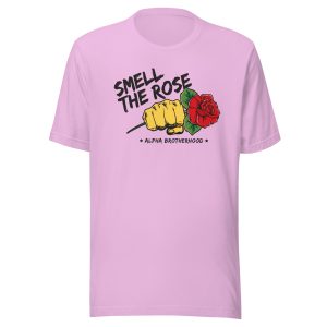 White Unisex “SMELL THE ROSE” Brotherhood Tee – Available in Multiple Colors (Emoji Knucks)
